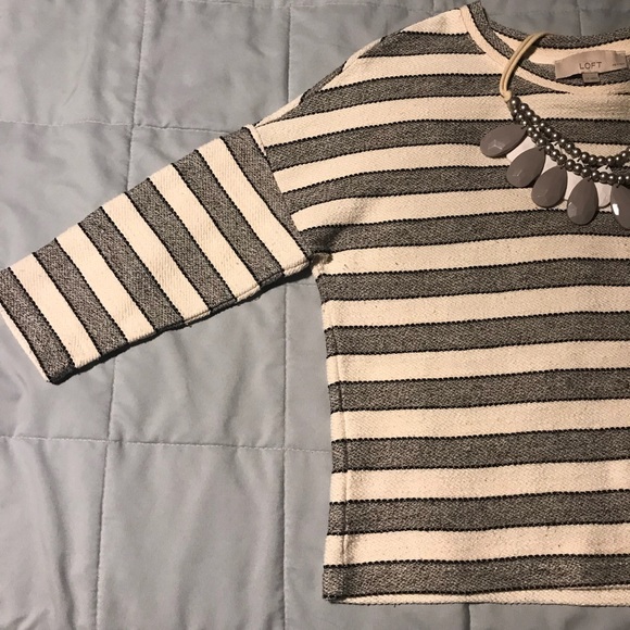 LOFT tweed striped sweatshirt - Picture 3 of 5